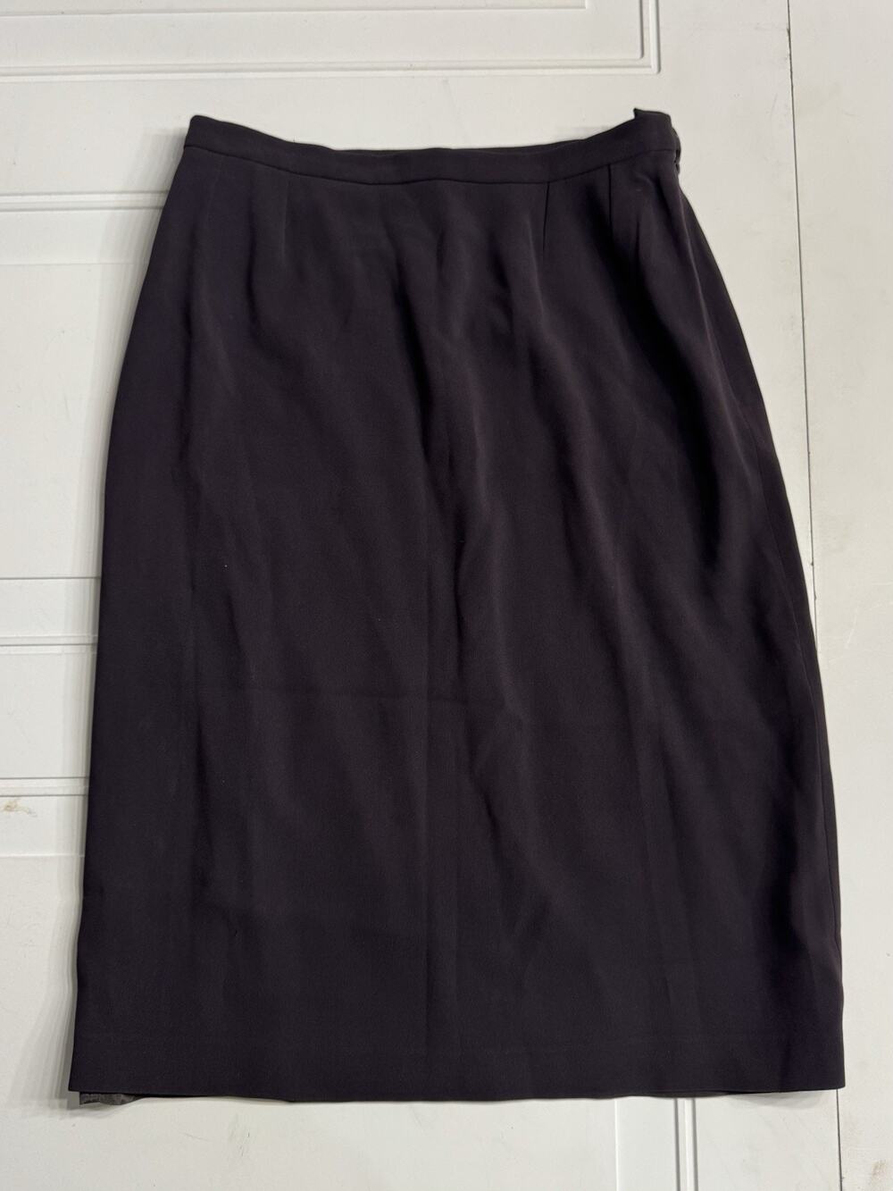 MaxMara Vintage Women's Size 6 Black Midi Pencil Pleated Lines Skirt